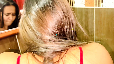 I spy on my stepmother when dad is away from home. We fuck in the bathroom. latin vanessa