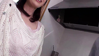 Nymphomaniac Skinny Japanese Mature talk to intense Masturbate with Dildo by Neighbour in Japan Uncensored