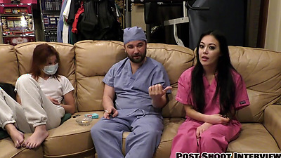 Blaire Celeste Gives Two Blowjobs Before Getting Blasted With Cum, Nurses POV