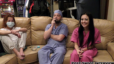 Blaire Celeste Gives Two Blowjobs Before Getting Blasted With Cum, Nurses POV