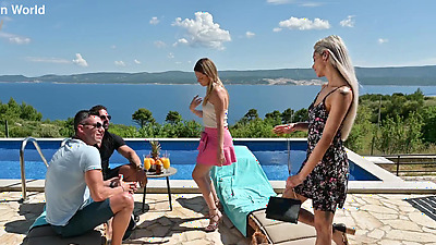 Racy Girls Rebecca Volpetti And Veronica Leal Hook Up With Strangers For Vacay DP Sex GP3160