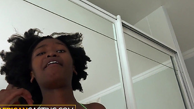 Perfect tits hairy pussy ebony teen deepthroats big white dick fake casting