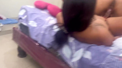 Busty stepmom fucks with her two perverted stepdaughters, real homemade lesbian 3way