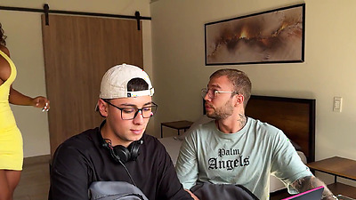 Colombian Milf Stepmother fucks the cock of her stepsons best friend, interracial with cuckhold - Carla Morelli