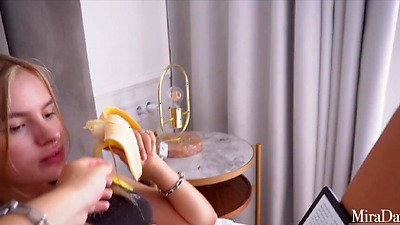 College Student Teen Distracted From Reading And Fucked In Tight Pussy