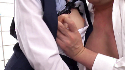 Japanese office lady Maiko Sargimi sucks a hard penis uncensored.