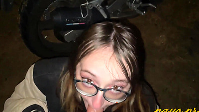 Shy babe swallows dick outdoors - Emejota Payo Pro