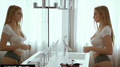 Kendra is left intrigued. She wants to try this for herself and gets it organised straight away. She arrives at his house and waits patiently for him, enjoying a sensual warm up with his assistant whilst she does.