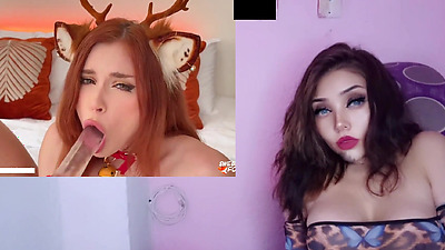 Redhead teen masturbating with anal plug at New Year's celebration
