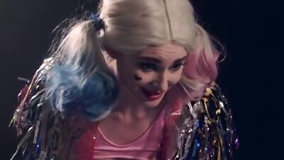 Harley Quinn has a sensual way to get back at her ex by seducing his partner in crime with her hot and horny body