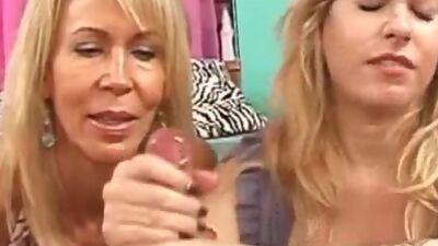 Mommy Shows Teen How to Make a Cock Spurt