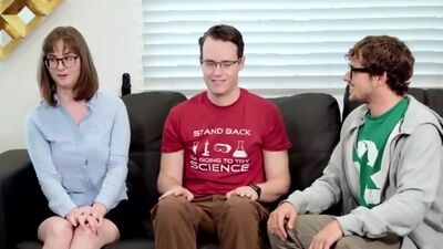 Amy dreams of getting it on with Leonard so she closes her eyes and fantasizes about sucking and riding his hard cock