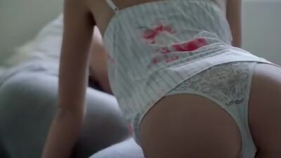 Sweetheart Sky Pierce helps make her lovers bad day better with a deep throat BJ and a stiffie ride in her bare pussy