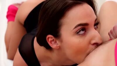 After their fitness workout Aislin and Amira Adara peel off each others bodysuits for some lesbian pussy feasting