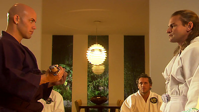 Asian ceremony ends with the brunette having her shaved pussy dicked down by his shaft