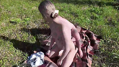 sunbathing becomes a public fuck lesson