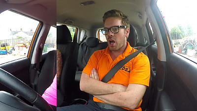 Fake Driving School Big Breasted Blonde MILF with lots of Tattoos likes it ROUGH