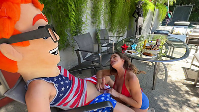 Bangin' Burgers and Brunettes: My 4th of July Blast with Busty Aderes Quin!