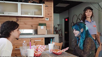 REALITY KINGS - Hot Waitress Sisi Rose Bends Over & Shows A Customer She's Not Wearing Panties