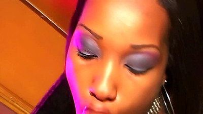 Angel Eyes Enjoys A Big Chocolate Rod