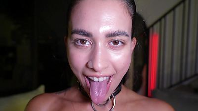 I use my long tongue and make eye contact, do I make you hard?