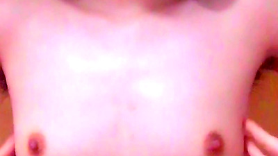 Armpit hairy Japanese amateur massages her boobs with oil. [homemade]