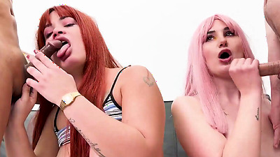 PutaLocura - Big butt sluts Katalina and Laura Hardkinks fuck and swallow in CreampieGangbang