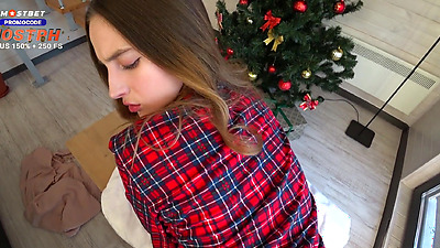 Filled Stepsister's Wet Pussy For Christmas - Anny Walker