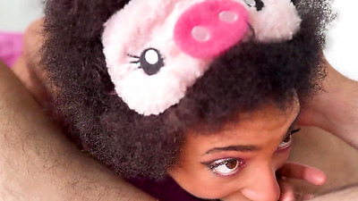 PutaLocura - Ebony young woman with big arse Luna Blackx dresses up as a pig and fucks with Torbe