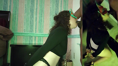 Sloppy BBC Deepthroat Facefuck with Hands Restrained- He Cums on my Tits!