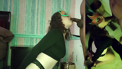 Sloppy BBC Deepthroat Facefuck with Hands Restrained- He Cums on my Tits!