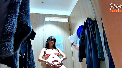 Trying on clothes and masturbating in  a public fitting room. Ep 12701