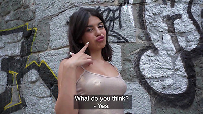 Public Agent Italian sweetheart fucked outside in a public place