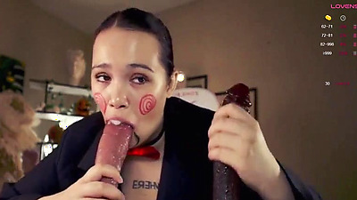 Chubby chick on webcam swallowing a dildo 14 (Chery lady22)