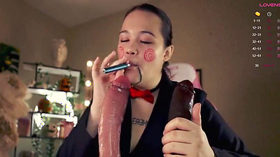 Chubby chick on webcam swallowing a dildo 14 (Chery lady22)