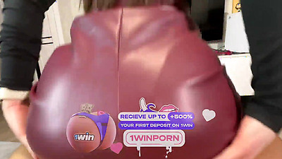 The maid in a leather skirt and stockings turned out to be a whore, I was so happy when I fucked her