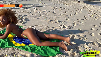 Hot Brunette On The Beach Goes To The Apartment To Have Anal Sex