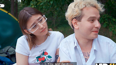 VIP4K. Horny  couples lick asses in the woods and fuck with each other