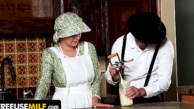 Freeuse Time! Milf Gets Her Booty Pounded After Messing Up Her Work