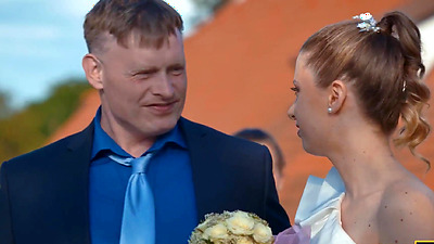 BRIDE4K. Shy bride with natural tits is fucked roughly in front of everyone in public