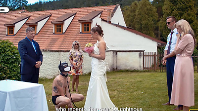 BRIDE4K. Shy bride with natural tits is fucked roughly in front of everyone in public