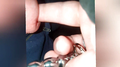 Jayq - 01-2025 - Sounding with 14mm steel. 13mm plug in cock and urethra stretching