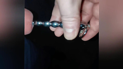 Jayq - 01-2025 - Sounding with 14mm steel. 13mm plug in cock and urethra stretching