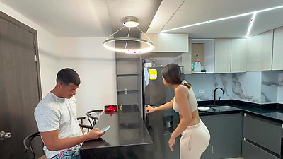 My Latina stepsister asks me to give her my milk for her cereal, and I give her my milk with a nice fuck to her tight pussy