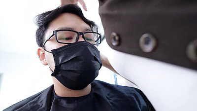 Big Arse Barber Babe Horny with her customer