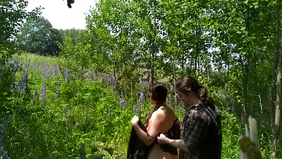 Risky Sex! Hot Brunette Amateur Chick Hard Fucked Outdoors Near A Road