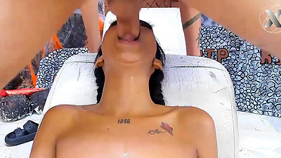 babe with a big penis fucks her neighbor's throat