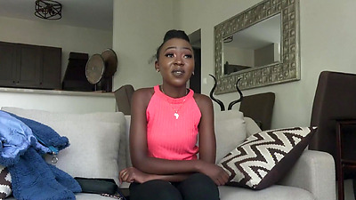 Big Black Booty Teen Sits On Producers Big Shaft At Modeling Audition