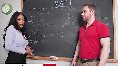 Professor August Skye turns down student's date request, fucks him in class instead