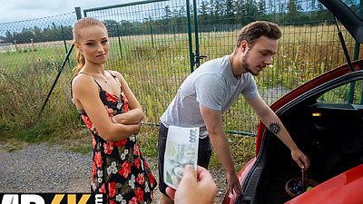 HUNT4K. Sexy chick was carrying some plums to her grandma and showed pussy to a stranger. Hot sex with Lucianna Lucci & Steve Q